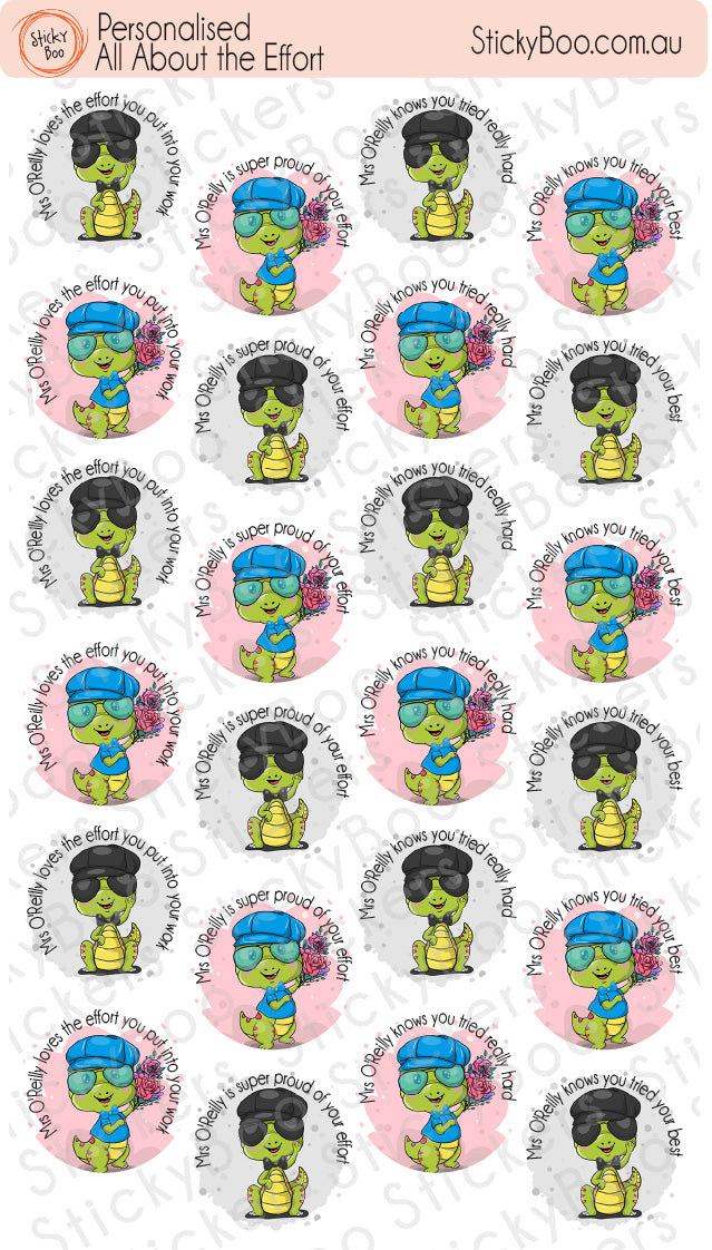 About the Effort Personalised Teacher Stickers