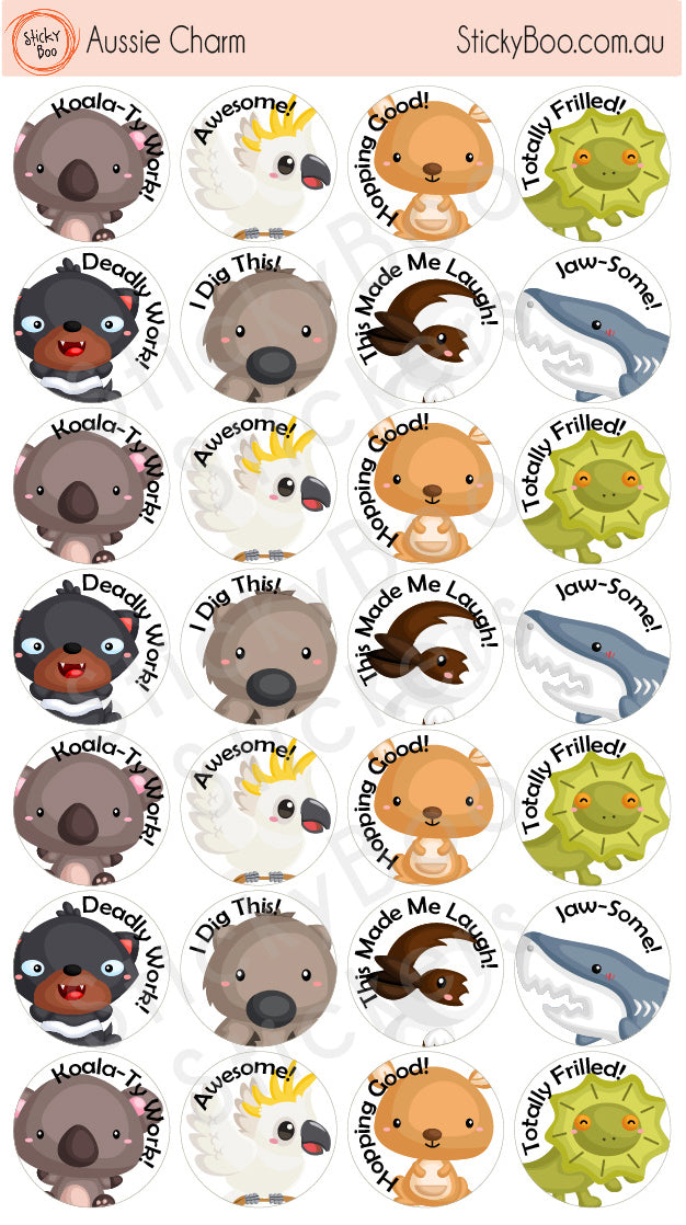 Aussie Charm  |  Merit Stickers