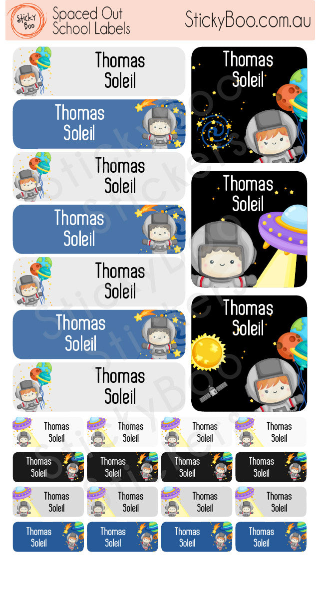 Space School Labels | Spaced Out | Back to School Labels