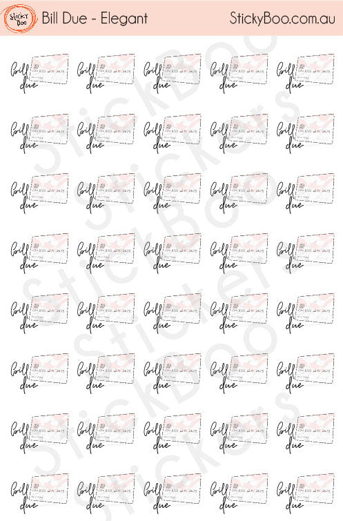 Bill Due   |   Elegant Series   |   Planner Stickers