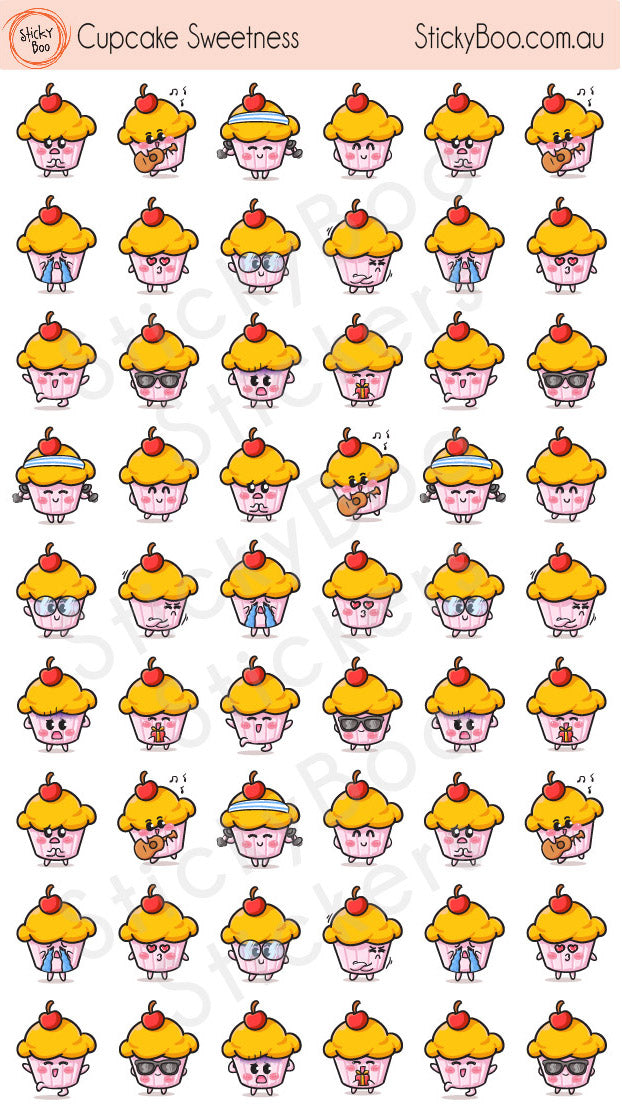 StickyBoo Stickers | Foods Stickers | Cupcake sticker