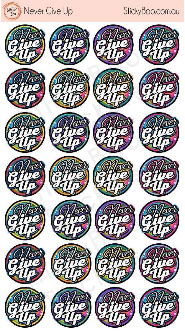 Never Give Up  |  Merit Stickers