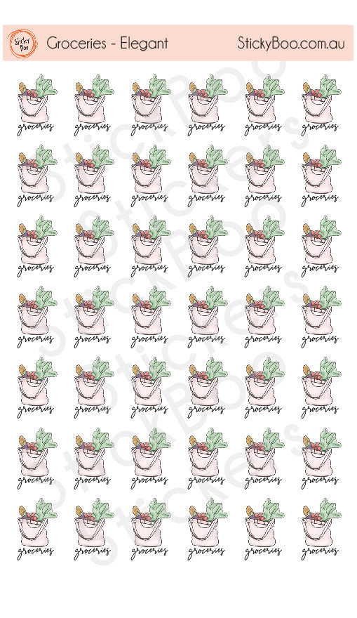 Groceries   |   Elegant Series   |   Planner Stickers