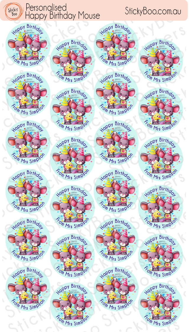 Personalised Happy Birthday Stickers