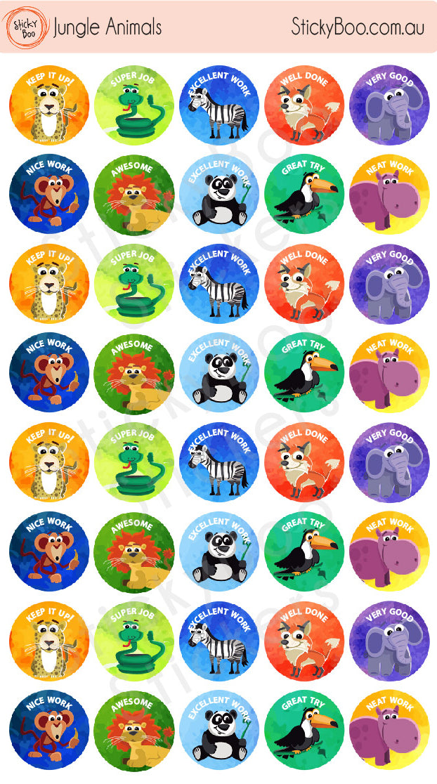 Jungle Animals  |  Merit Stickers