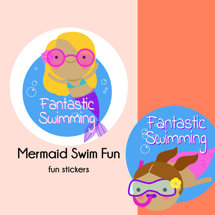 Mermaid Swim Lesson Stickers