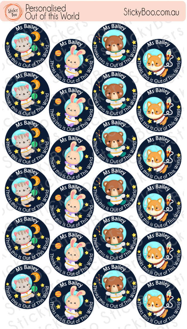 Out of this World   |  Personalised Merit Stickers
