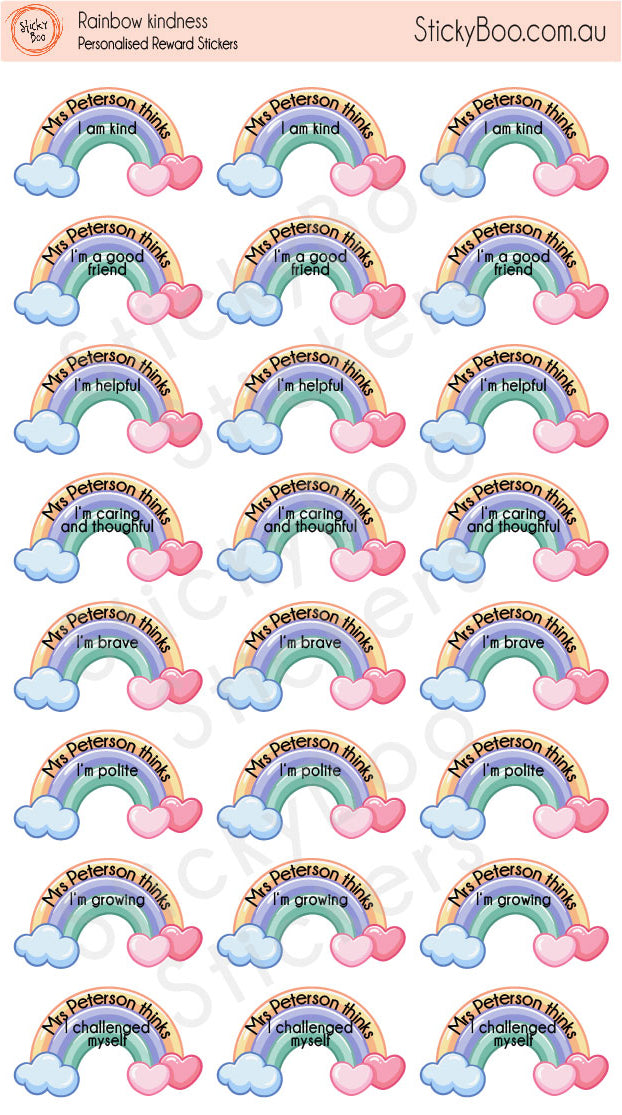 Teacher Affirmation Stickers | Rainbow Stickers | Teacher Kindness