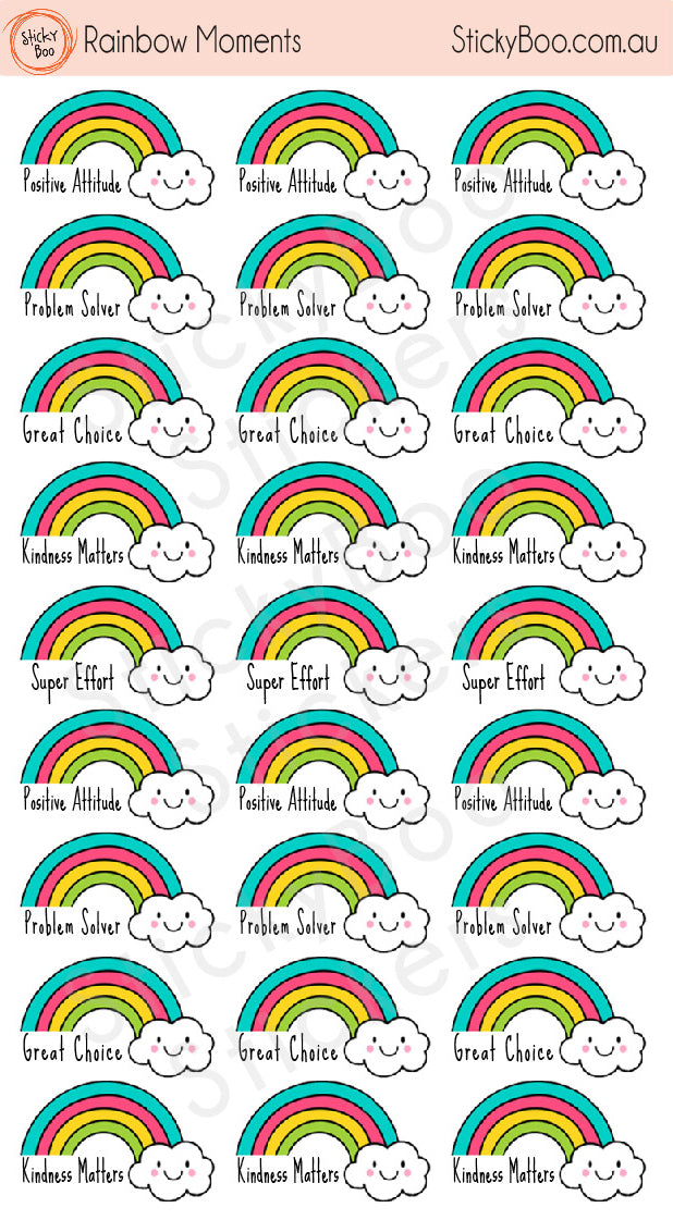 Rainbow Moments Teacher Stickers | Kindness Matters