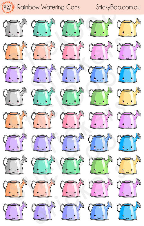 Rainbow Watering   |   Rainbow Series   |   Planner Stickers
