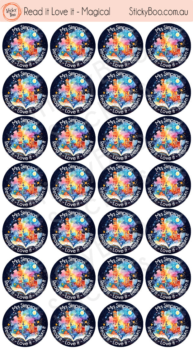 Read it Love it - Magical   |  Personalised Merit Stickers