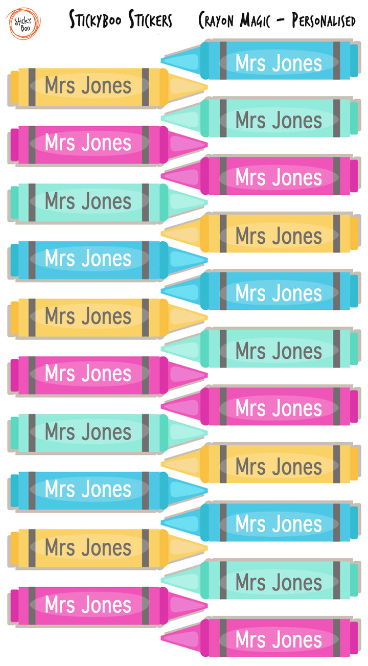 Crayon Magic   |  Personalised  Stickers