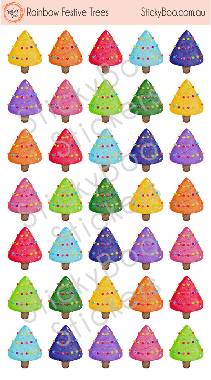 Rainbow Festive Trees