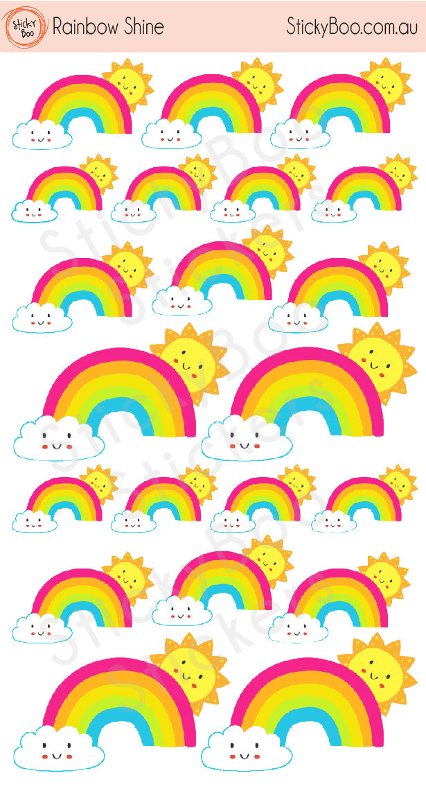 Rainbow Shine Fun  stickers | StickyBoo