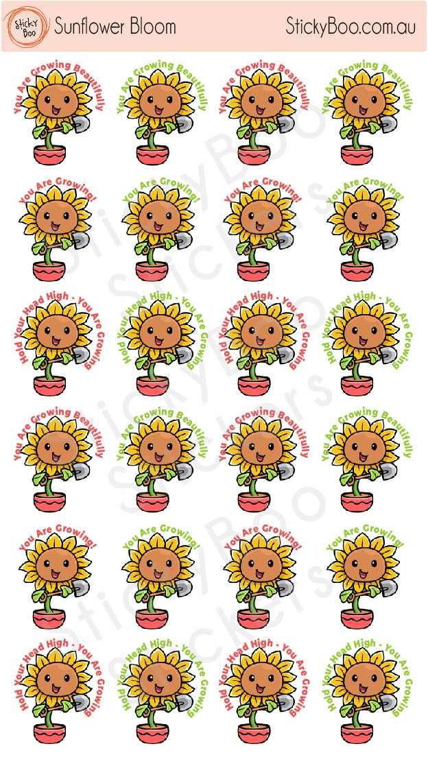 Sunflower Bloom Mind Set stickers