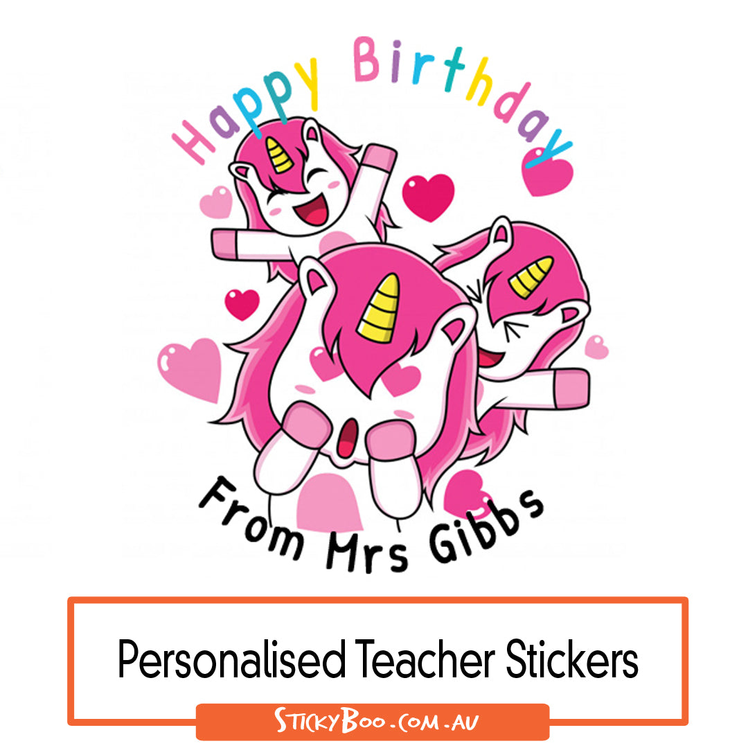 Happy Birthday Unicorn Kisses - Personalised