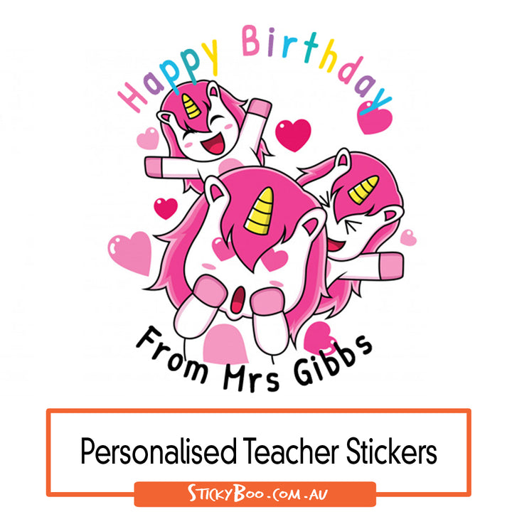 Happy Birthday Unicorn Kisses - Personalised