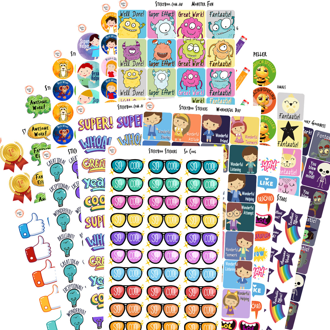 Teacher Gift Pack | Teacher Appreciation Gift | Reward Stickers | Merit Stickers  | StickyBoo