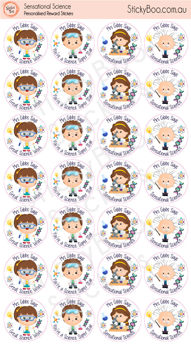 Sensational Science   |  Personalised Merit Stickers
