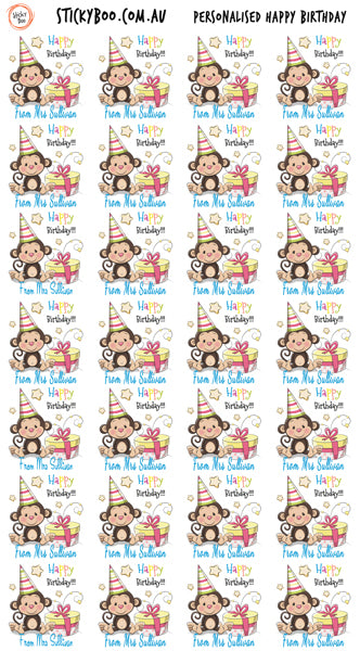 Happy Birthday  |  Personalised Birthday Stickers