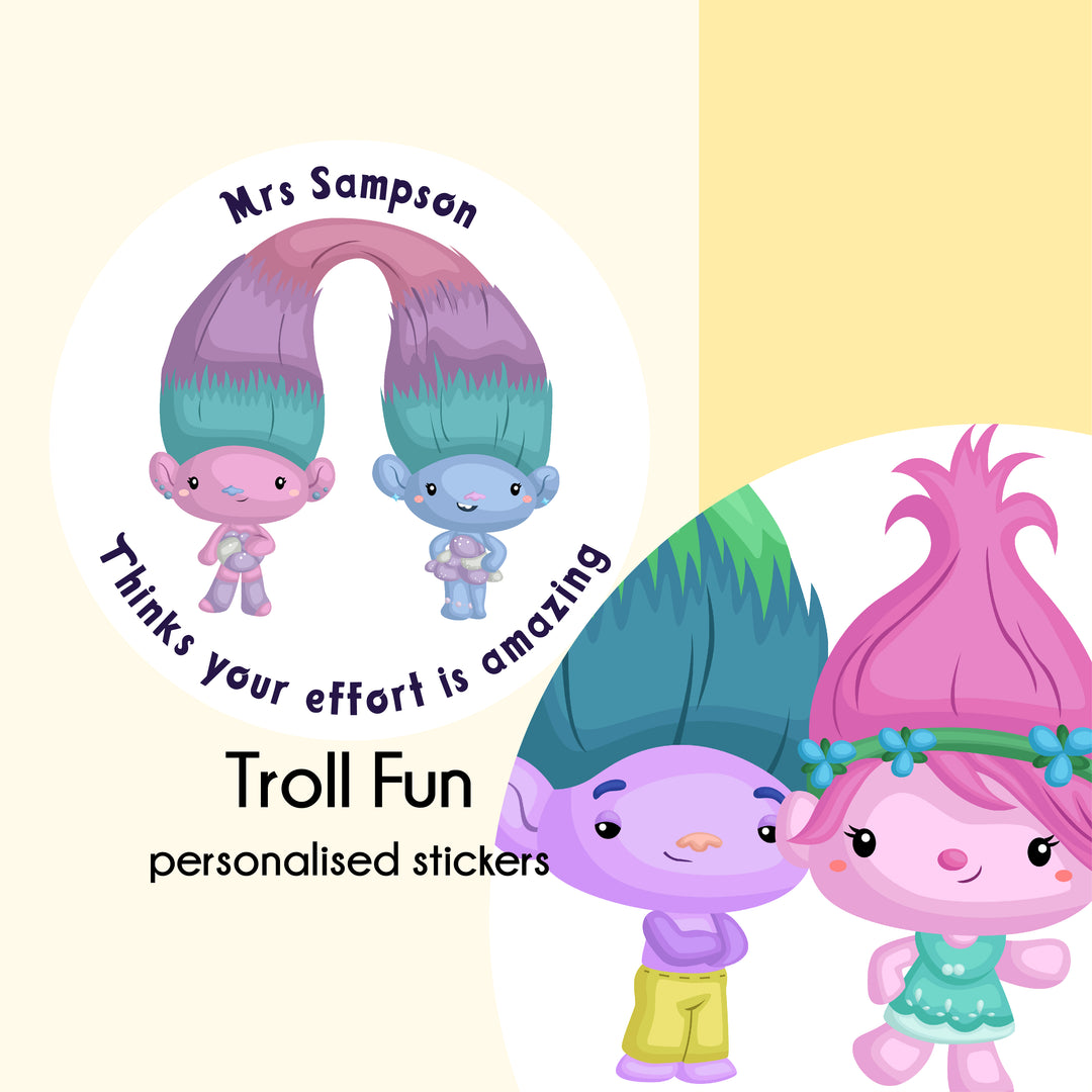 Troll Fun   |  Personalised Merit Stickers
