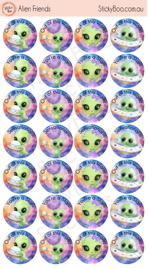 Alien Friends  |  Merit Stickers