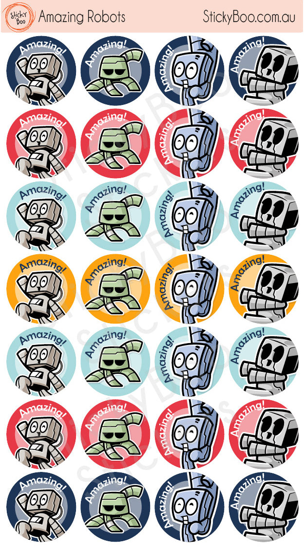 Amazing Robots  |  Merit Stickers