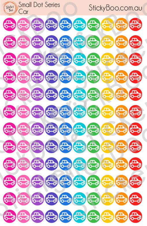Car  |   Small Dot Series   |   Planner Stickers