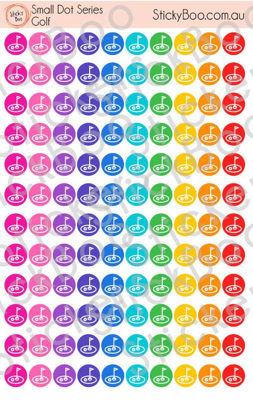Golf  |   Small Dot Series   |   Planner Stickers