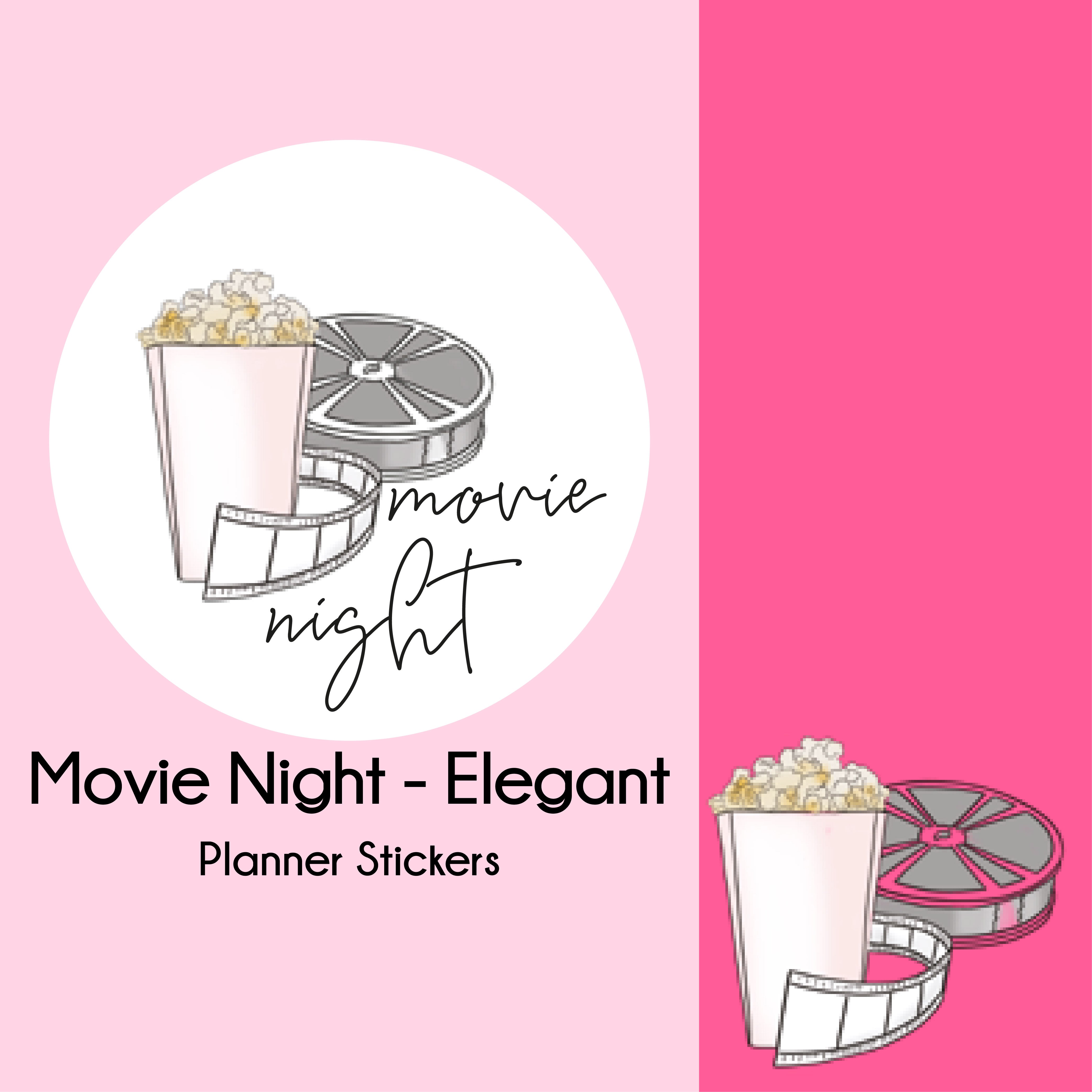 Movie Night | Elegant Series | Planner Stickers – StickyBoo Stickers ...