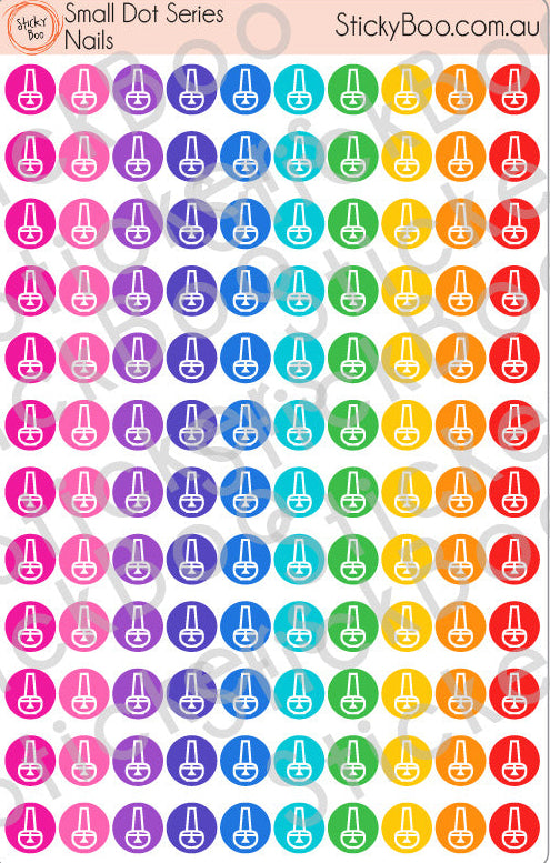 Nails  |   Small Dot Series   |   Planner Stickers