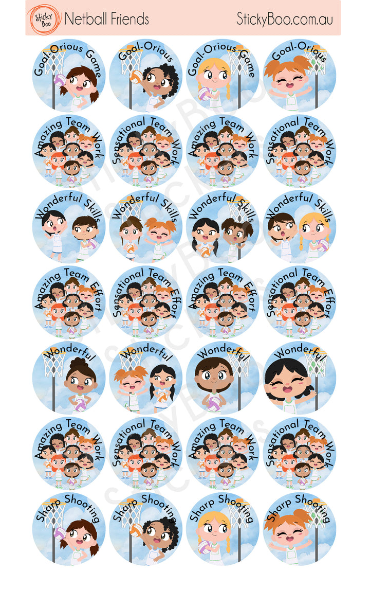 Netball Friends  |  Merit Stickers