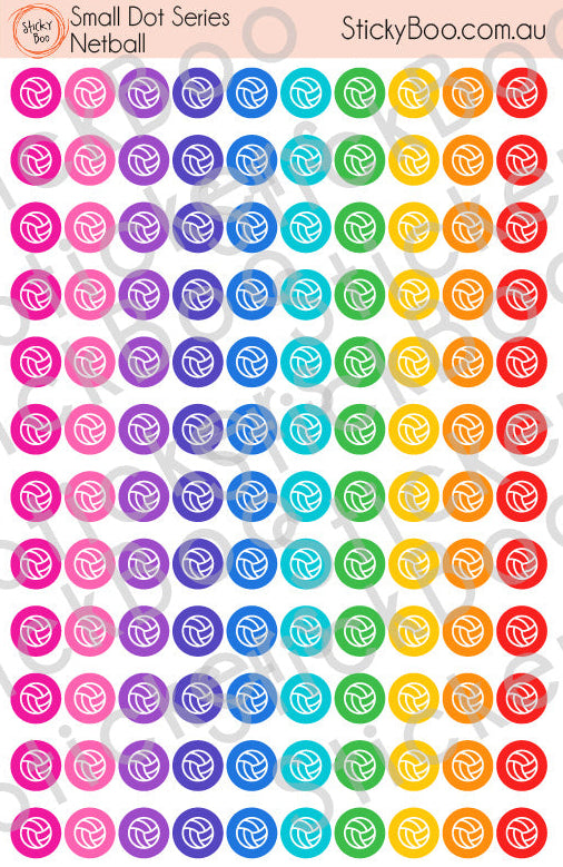 Netball  |   Small Dot Series   |   Planner Stickers