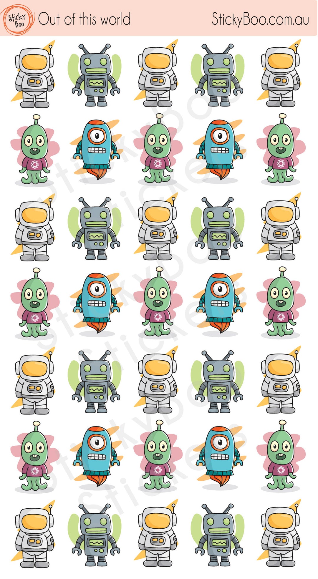 Out of this World Alien Stickers | StickyBoo Stickers