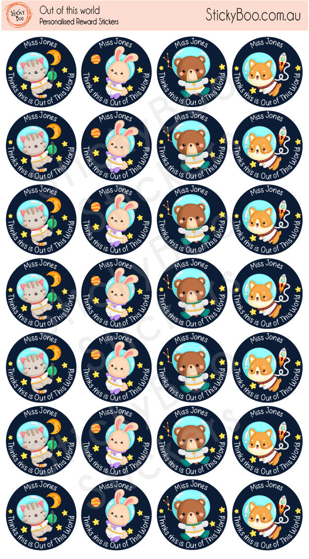 Out of this World   |  Personalised Merit Stickers