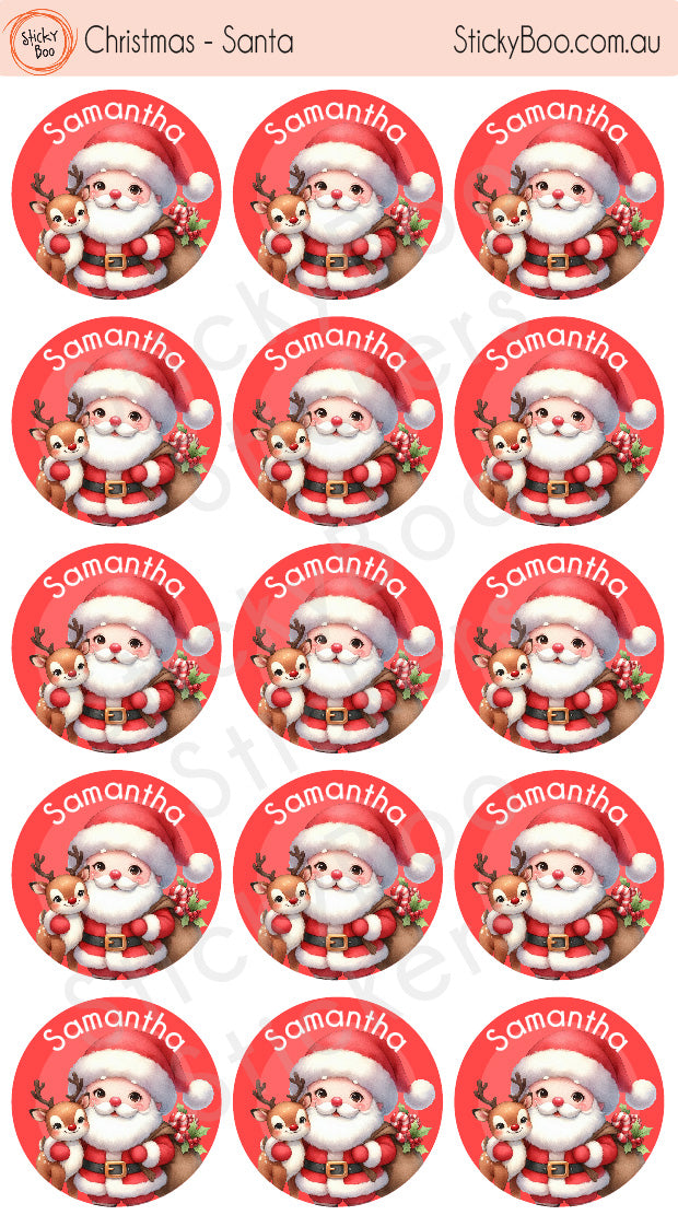 Santa |  Personalised Christmas Stickers