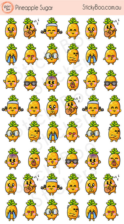 Cute Pineapple Stickers | StickyBoo