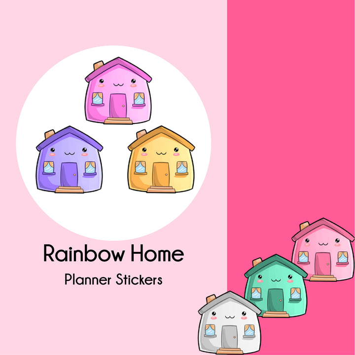 Rainbow Home   |   Rainbow Series   |   Planner Stickers