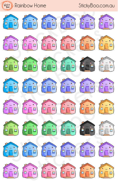 Rainbow Home   |   Rainbow Series   |   Planner Stickers