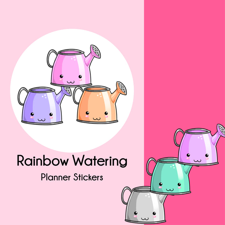 Rainbow Watering   |   Rainbow Series   |   Planner Stickers