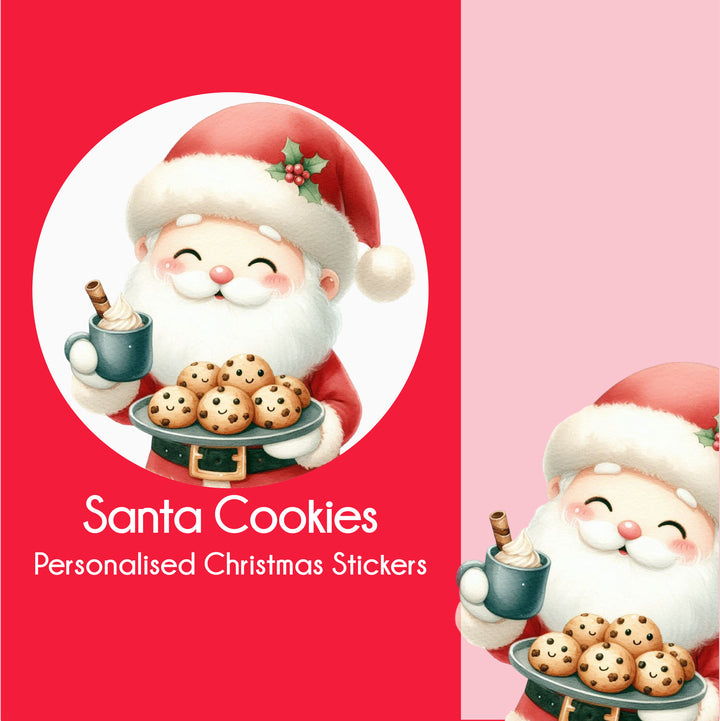 Santa Cookies   |  Personalised Christmas Stickers