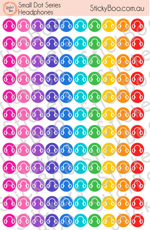 Headphones   |   Small Dot Series   |   Planner Stickers