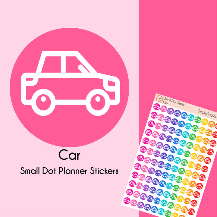 Car  |   Small Dot Series   |   Planner Stickers