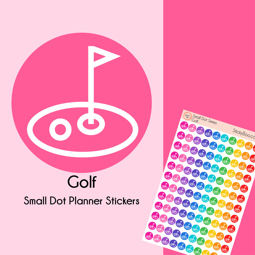 Golf  |   Small Dot Series   |   Planner Stickers