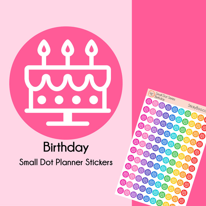 Birthday  |   Small Dot Series   |   Planner Stickers