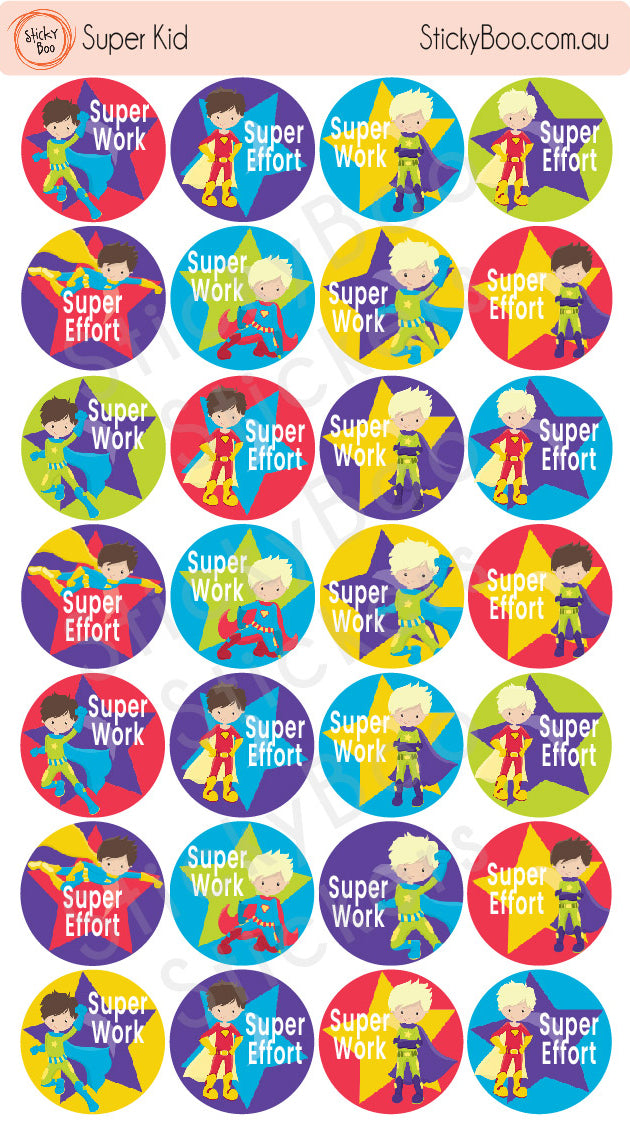 Super Kids  |  Merit Stickers