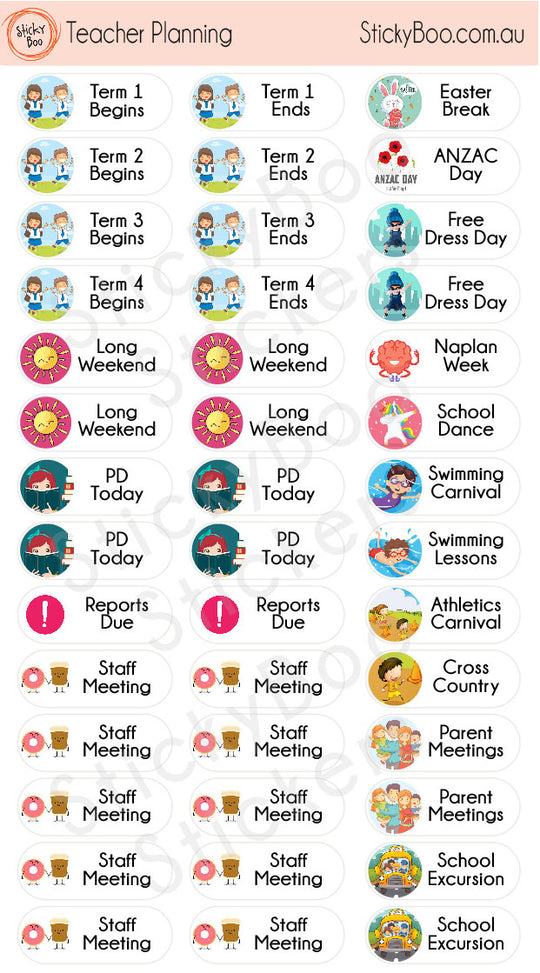 Planner Stickers | Teachers – StickyBoo Stickers - Reward, motivate ...