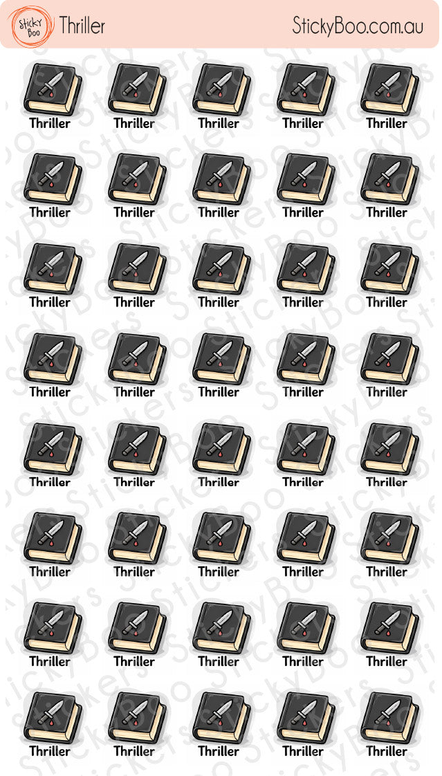 Thriller Stickers  | Library Sticker Series