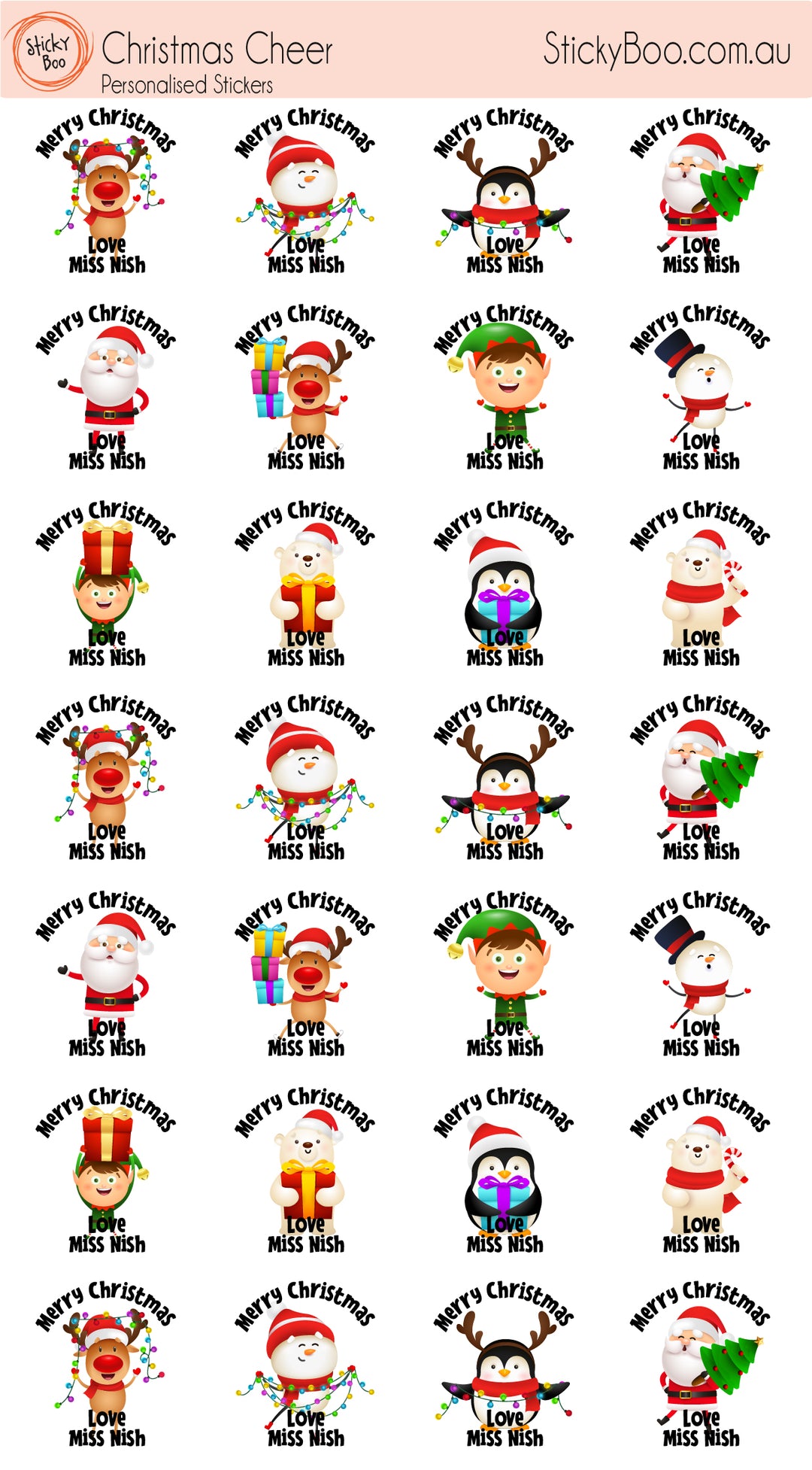 Personalised Christmas Stickers