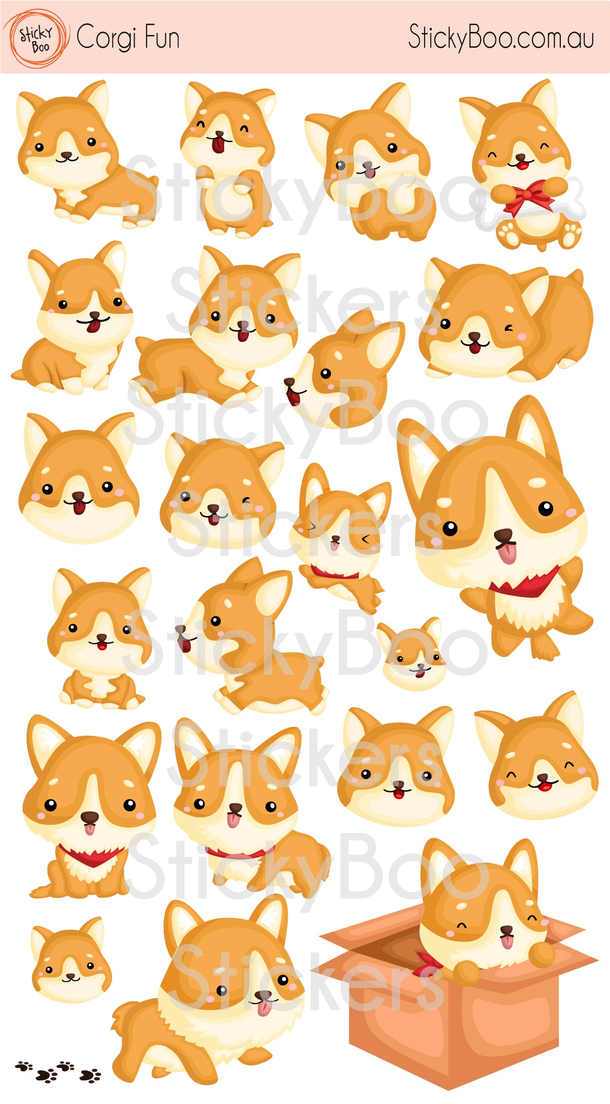 Dog Stickers | StickyBoo | Corgi
